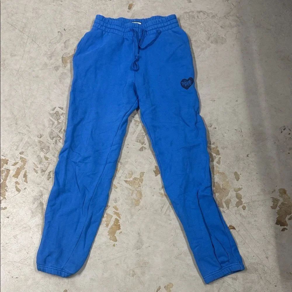 LOCAL LOVE Blue Sweatpants - LIKE NEW - Thick Sweats - Cuffed Ankle Size Large